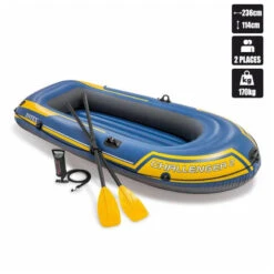 BATEAU GONFLABLE INTEX CHALLENGER 2 + 2 RAMES + GONFLEUR -Magasin De Bateaux bateau gonflable intex challenger 2 2 rames gonfleur 1