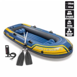 BATEAU GONFLABLE INTEX CHALLENGER 3 + 2 RAMES + GONFLEUR -Magasin De Bateaux bateau gonflable intex challenger 3 2 rames gonfleur 1