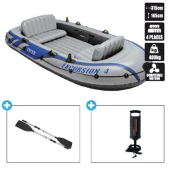 BATEAU GONFLABLE INTEX EXCURSION 4 + 2 AVIRONS + GONFLEUR 10 BATEAU GONFLABLE INTEX EXCURSION 4 + 2 AVIRONS + GONFLEUR -Magasin De Bateaux bateau gonflable intex excursion 4 2 avirons gonfleur 1
