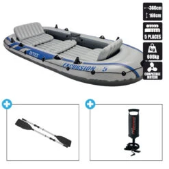 BATEAU GONFLABLE INTEX EXCURSION 5 + 2 AVIRONS + GONFLEUR -Magasin De Bateaux bateau gonflable intex excursion 5 2 avirons gonfleur 1