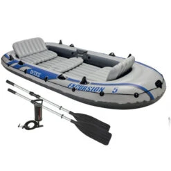 BATEAU GONFLABLE INTEX EXCURSION 5 + 2 AVIRONS + GONFLEUR -Magasin De Bateaux bateau gonflable intex excursion 5 2 avirons gonfleur 3