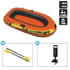 BATEAU GONFLABLE INTEX EXPLORER PRO 200 + 2 RAMES + GONFLEUR -Magasin De Bateaux bateau gonflable intex explorer pro 200 2 rames gonfleur 1