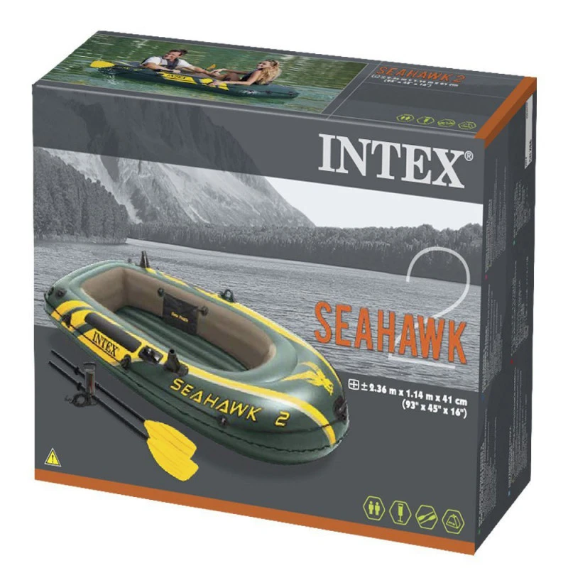 BATEAU GONFLABLE INTEX SEAHAWK 2 + 2 RAMES + GONFLEUR 5 BATEAU GONFLABLE INTEX SEAHAWK 2 + 2 RAMES + GONFLEUR – Image 3