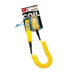 LEASH DE SUP HOWZIT COIL JAUNE/BLEU 9' -Magasin De Bateaux leash de sup howzit coil jaune bleu 9 1 6
