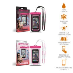 POCHETTE ETANCHE SMARTPHONE SEAWAG ROSE -Magasin De Bateaux pochette etanche smartphone seawag rose 1