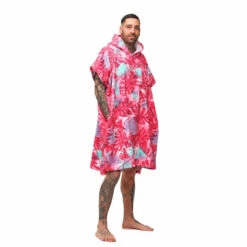 PONCHO AFTER BIG LEAVES BURNT PINK -Magasin De Bateaux poncho after big leaves burnt pink 1