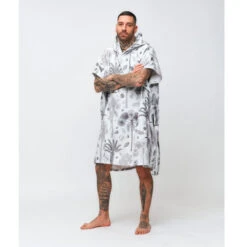 PONCHO AFTER BOTANICAL LIGHT GREY -Magasin De Bateaux poncho after botanical light grey 2