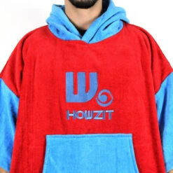 Poncho Howzit Bleu/rouge -Magasin De Bateaux poncho howzit bleu rouge 8