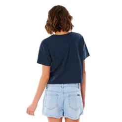 T-SHIRT RIP CURL GOLDEN STATE CROP BLEU MARINE FEMME -Magasin De Bateaux t shirt rip curl golden state crop bleu marine femme 2