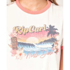 T-SHIRT RIP CURL TIKI RINGER BEIGE FEMME -Magasin De Bateaux t shirt rip curl tiki ringer beige femme 4