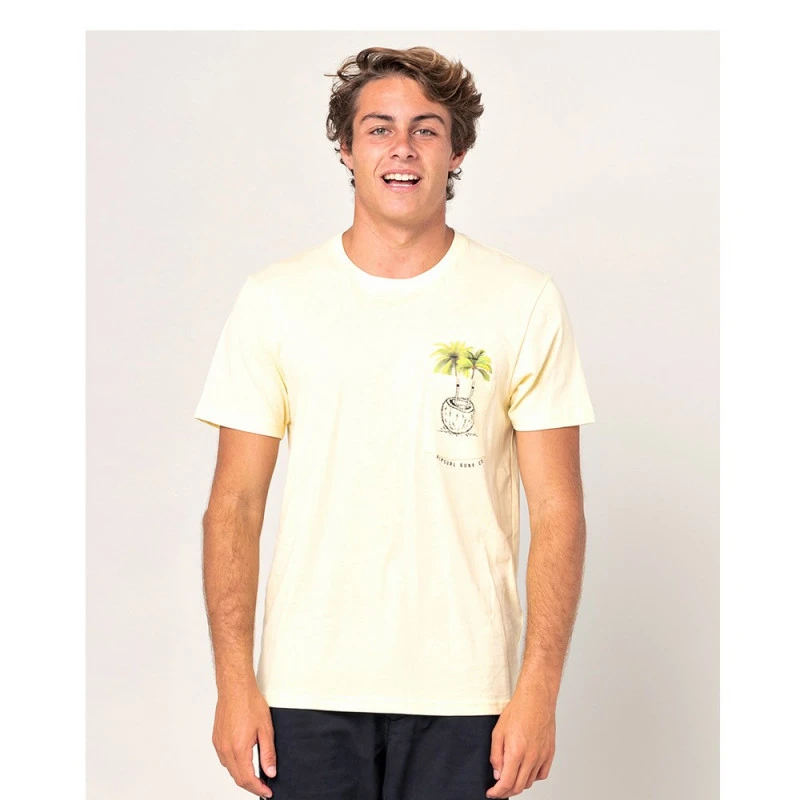 Rip Curl T-SHIRT RIPCURL IN DA POCKET TEE JAUNE CLAIR 3 Rip Curl T-SHIRT RIPCURL IN DA POCKET TEE JAUNE CLAIR